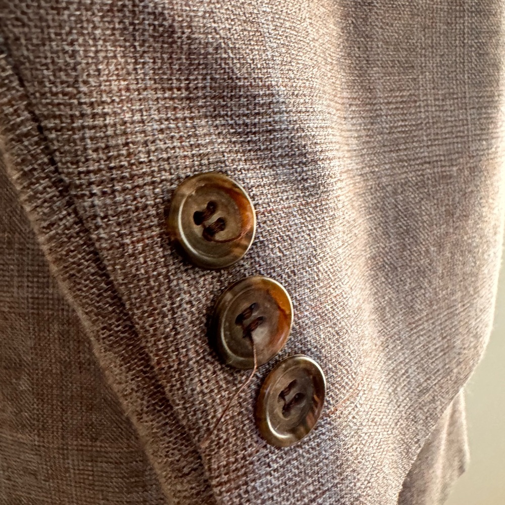 JOHNNY CARSON Vintage 70’s Deadstock Subtle Plad Wool Blend 3 Piece Suit 44 L - Picture 6 of 16